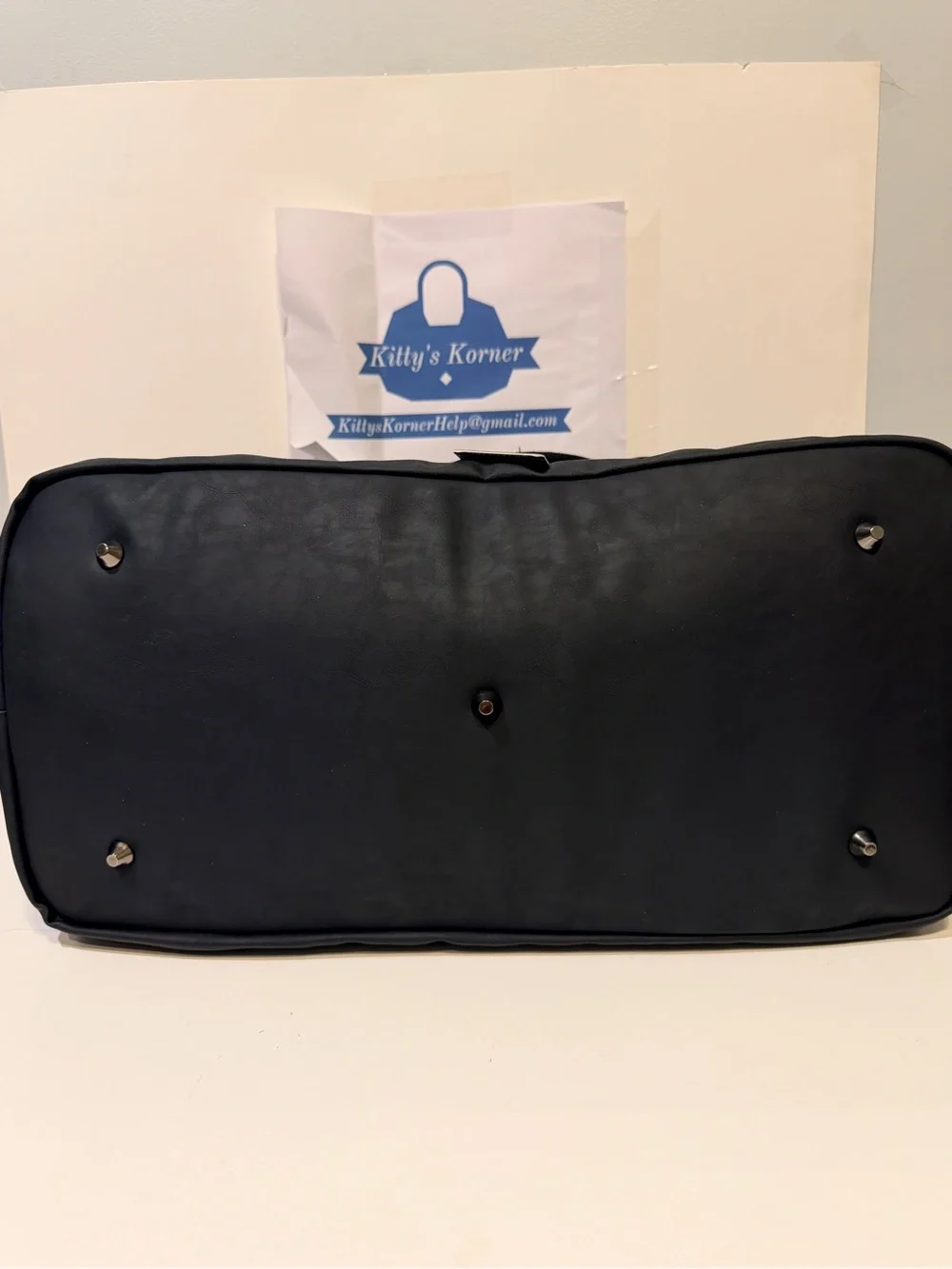 NWT Seyfocnia Black Men's Faux Leather Travel Duffel Bag